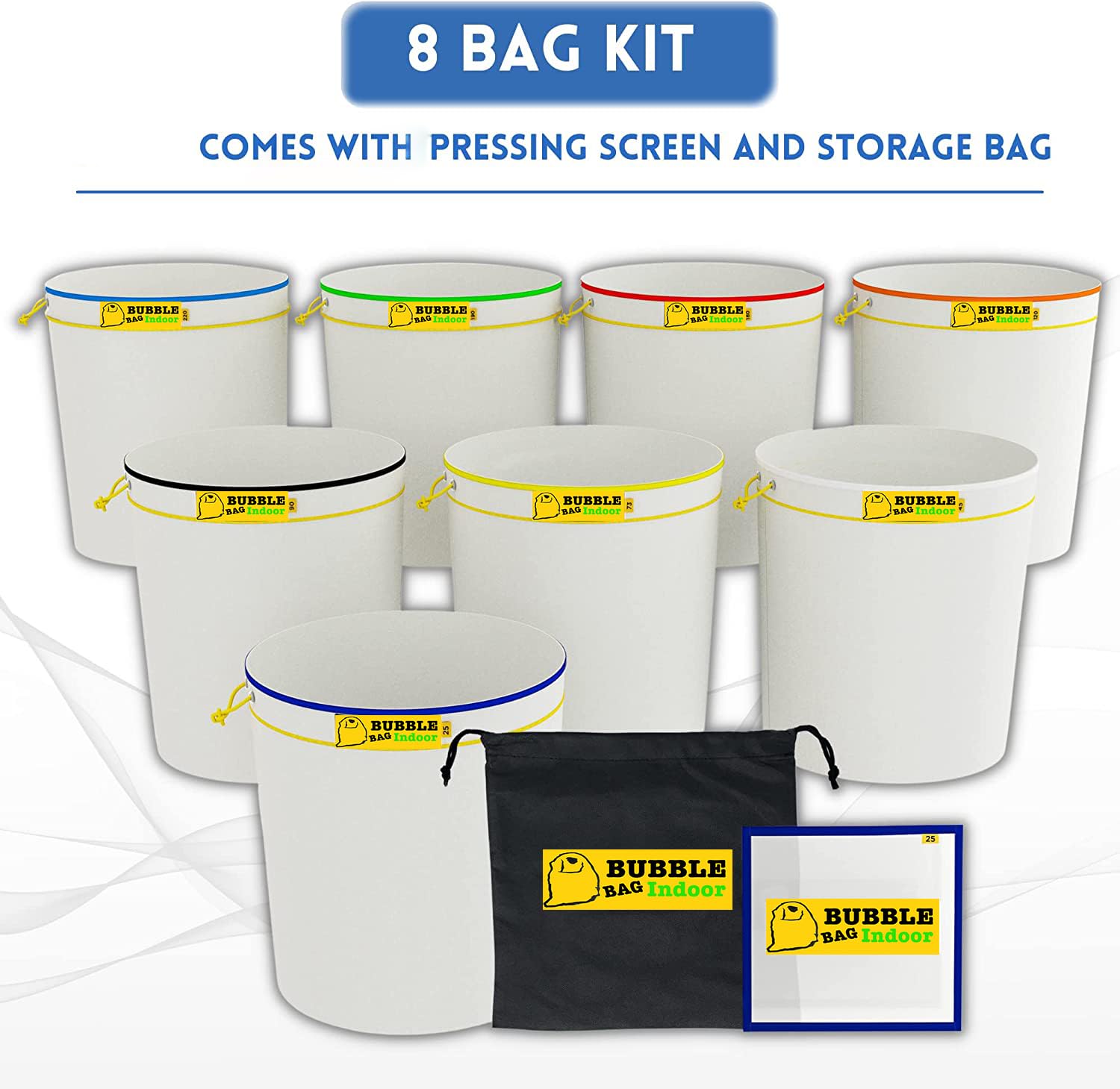 Generic bubble washing bags used for gentle particle separation.