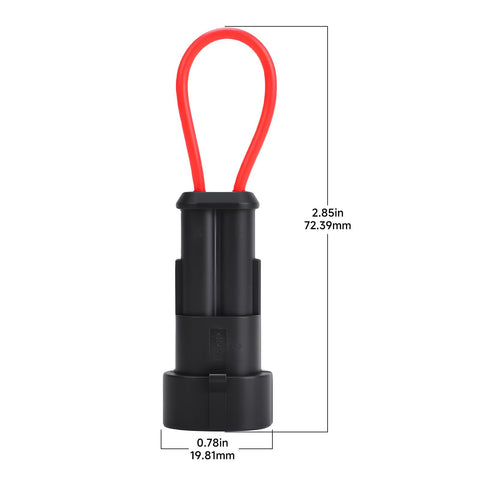 2-pin bypass plug with waterproof connector for quick tractor maintenance.