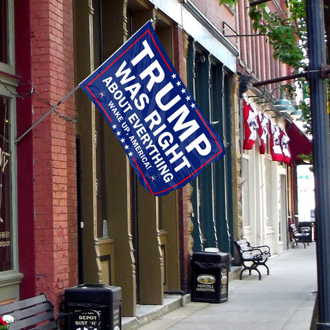 Generic flag serves as a conversation starter for yard or garden spaces