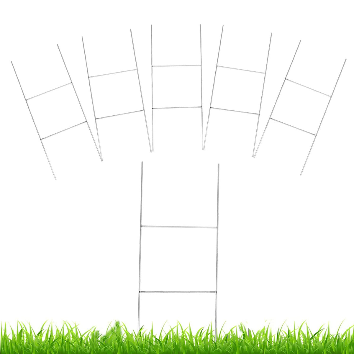 Generic CPTC FLRAE yard stakes in silver metal for durable outdoor signs.