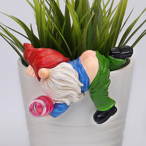 Generic cute climbing gnome figurine hanging decor for outdoor spaces, adds whimsy