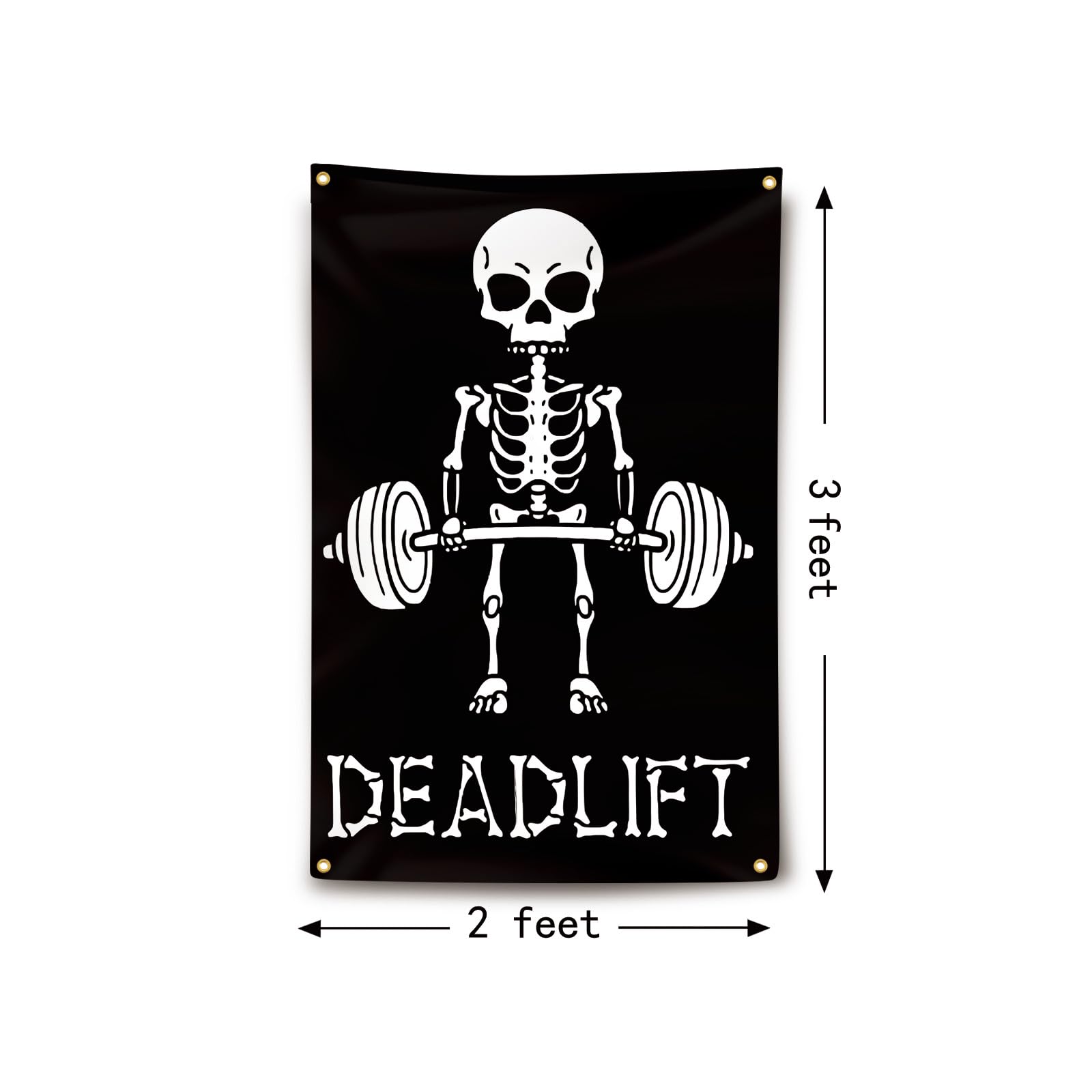 Generic Deadlift flag with brass grommets for easy hanging.