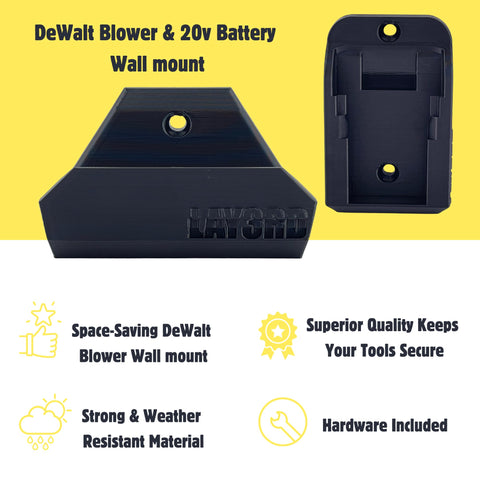 Dewalt 20V battery mount securely holds the battery for fast swaps.