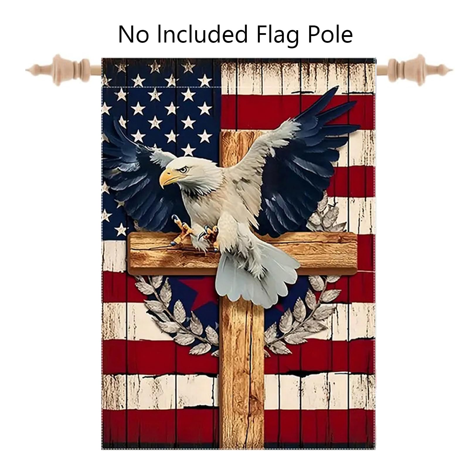 Generic double-sided eagle cross flag visible from any angle