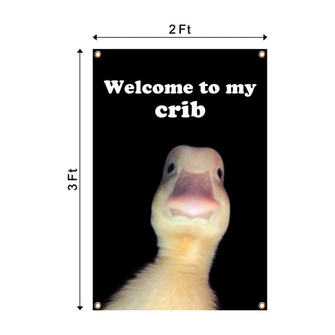 Generic welcome flag with duck design for outdoor and indoor spaces
