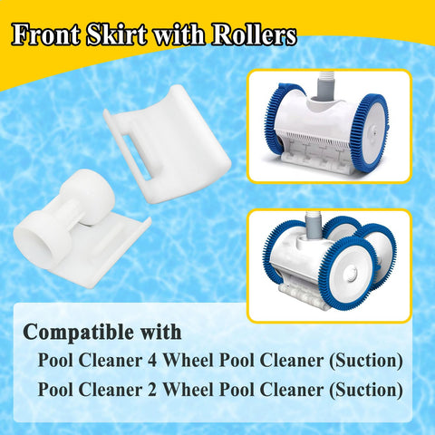Replacement front-skirt kit for 2- and 4-wheel pool cleaners.