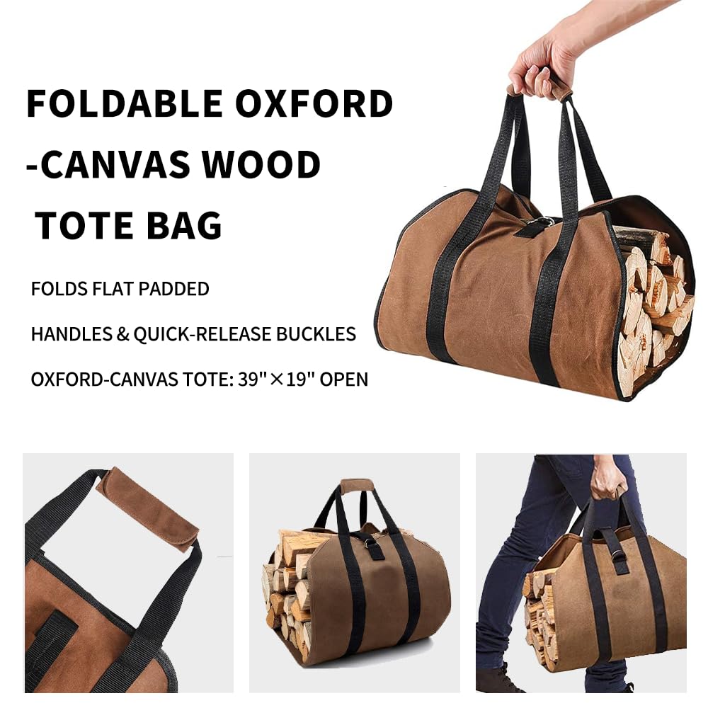 Generic foldable tote makes transporting logs to the hearth quick and easy.