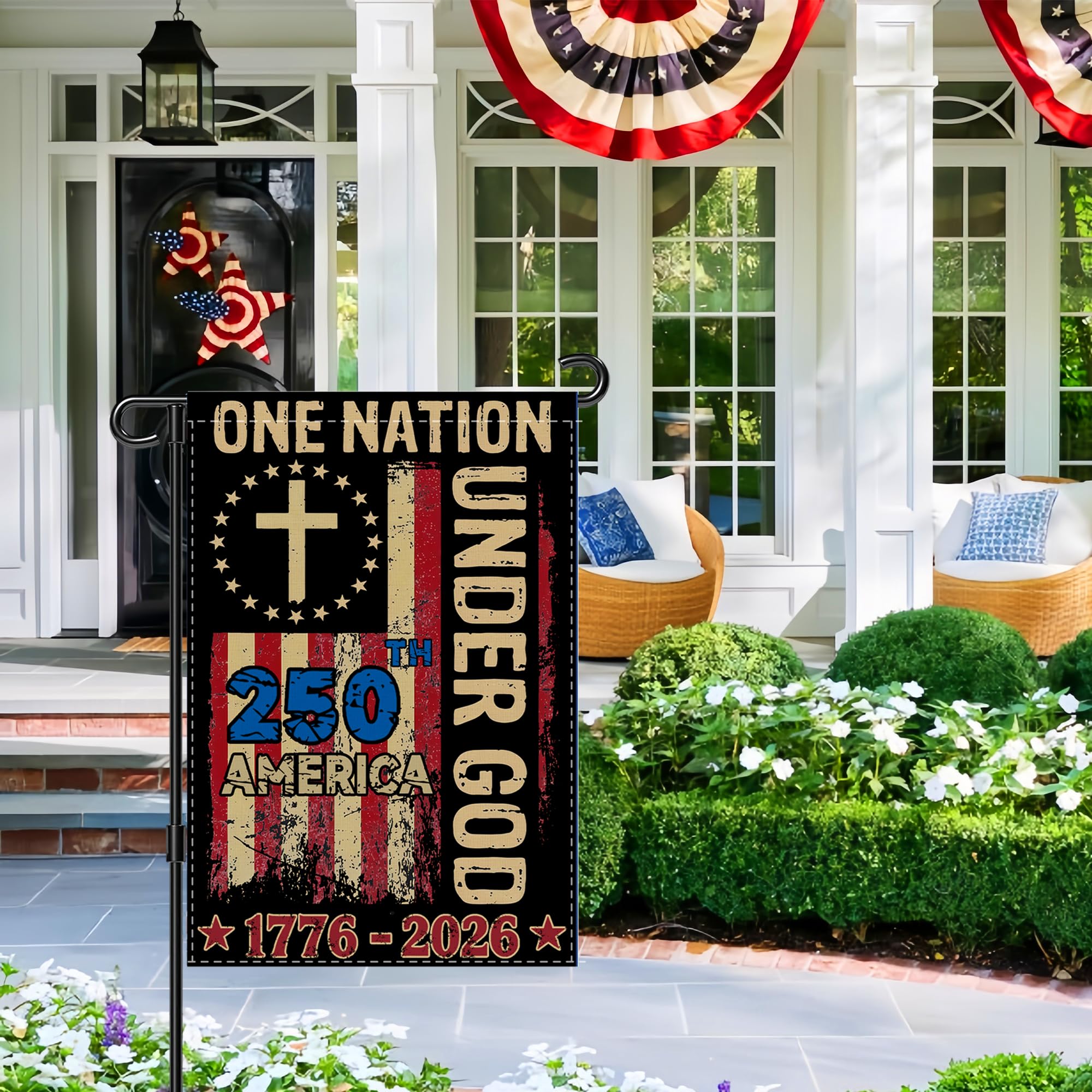 Generic easy-care machine washable flag keeps color and shape.