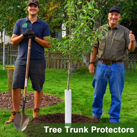 Generic easy install tree protectors wrapped around young trees quickly