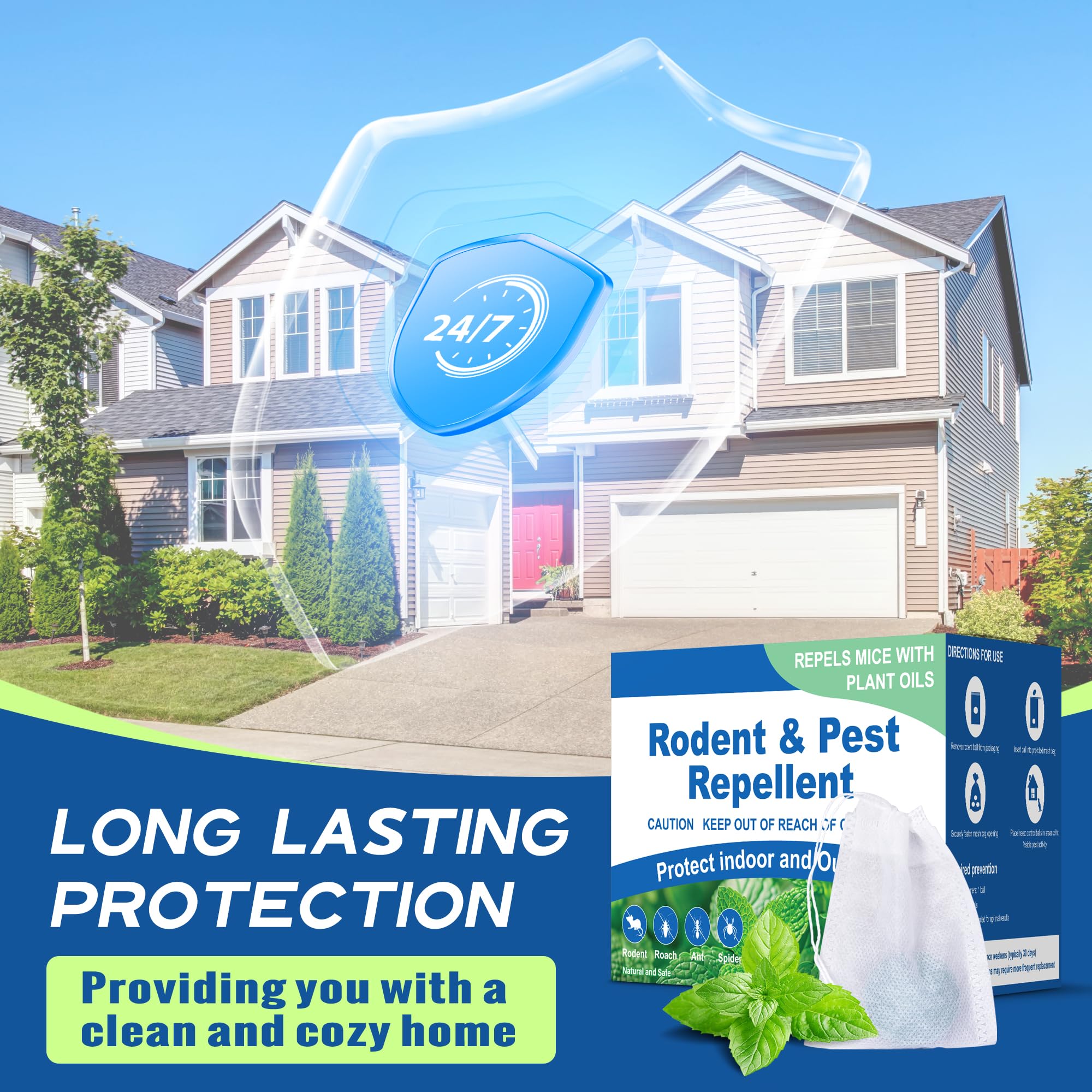 Eco-friendly, natural deterrent made from peppermint oil and plant-based ingredients.