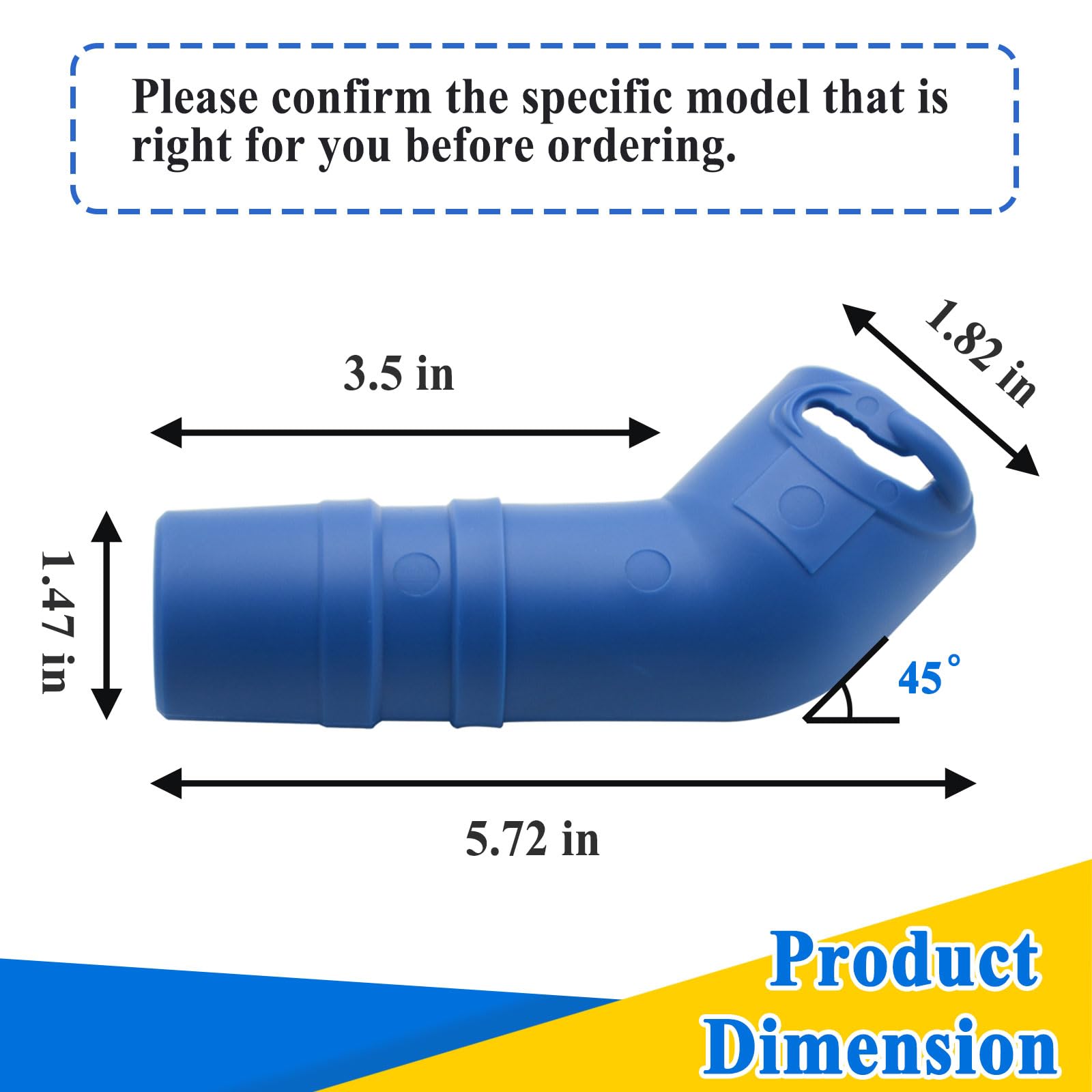 Generic twist-lock elbow underwater design maintains steady water flow for cleaning.