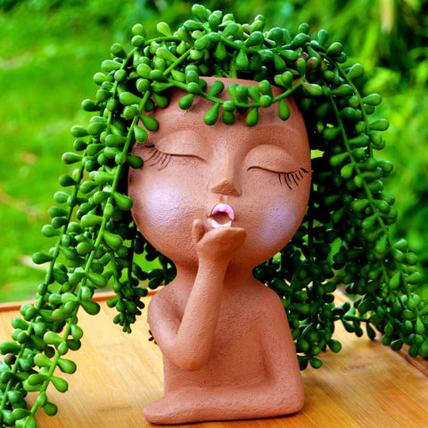 Generic Face Planter brown gloss portrait adds charm to any room.