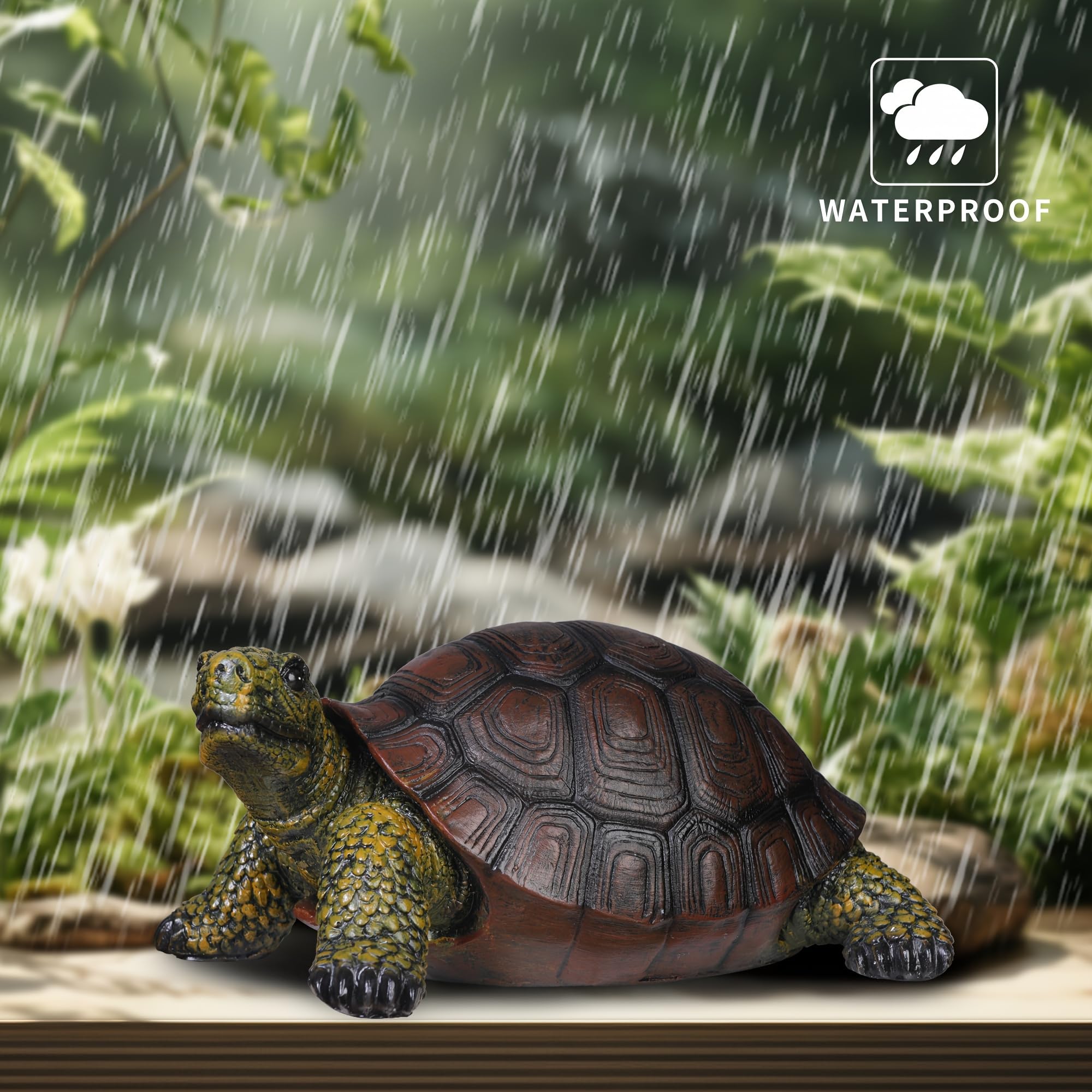 Generic fade-resistant turtle decor preserves vibrant color in outdoor settings.