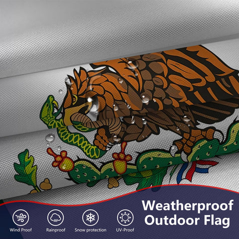 Generic america-mexico-flag two metal grommets provides secure mounting for any yard.