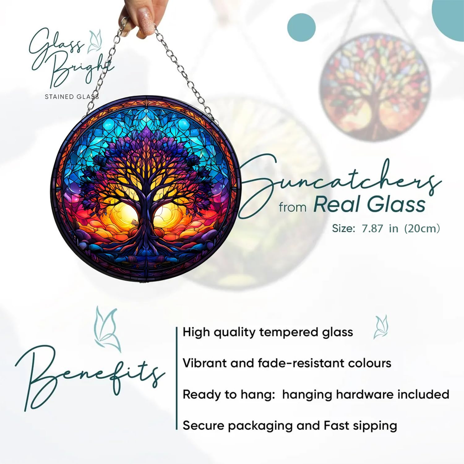 Generic Forget-Me-Not suncatcher brightens porches and kitchens with color play