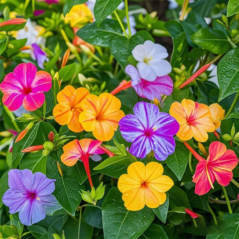 Generic Four O'Clock Seeds bloom variations highlight border color options.