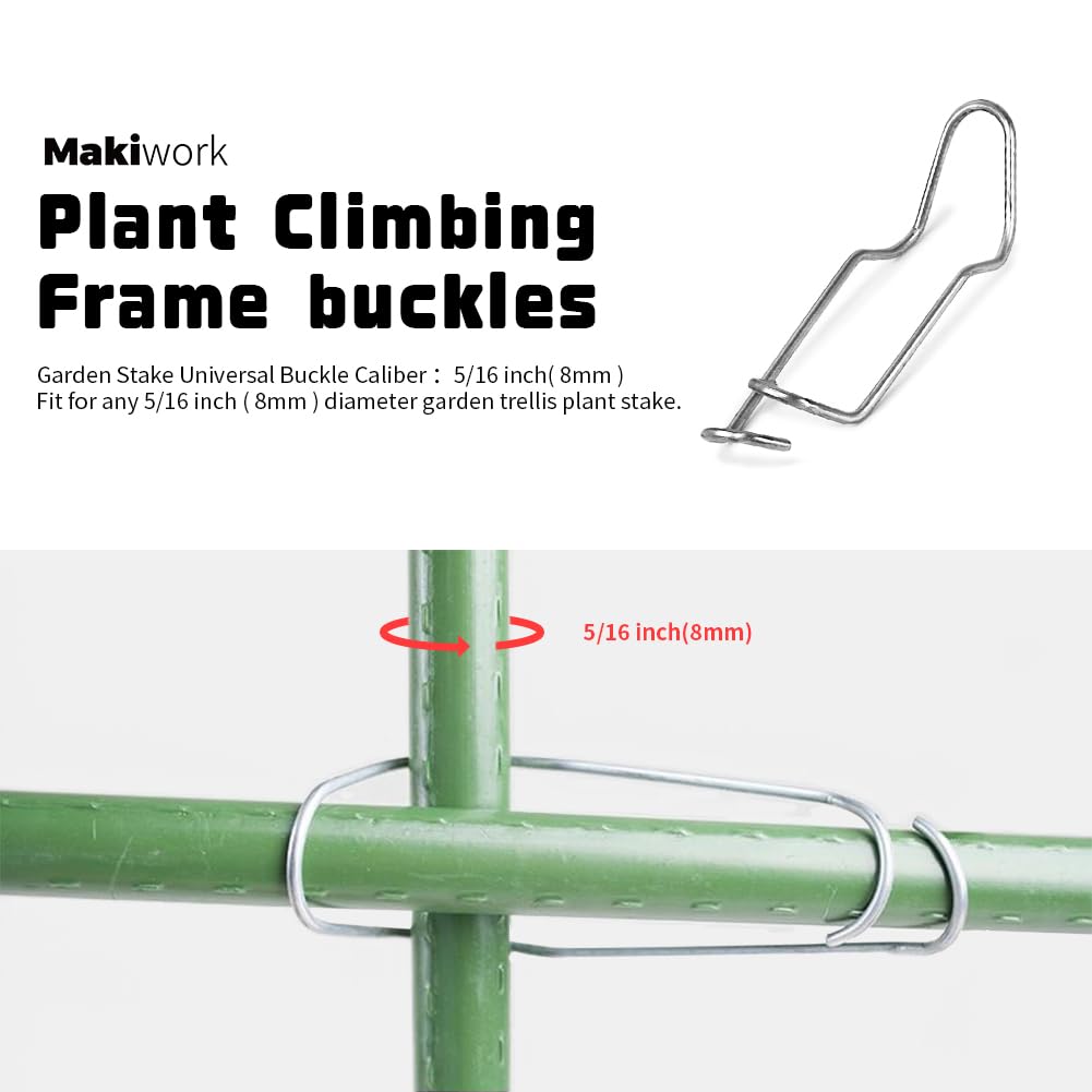 Generic galvanized steel clip anchors vines to a frame for stable growth