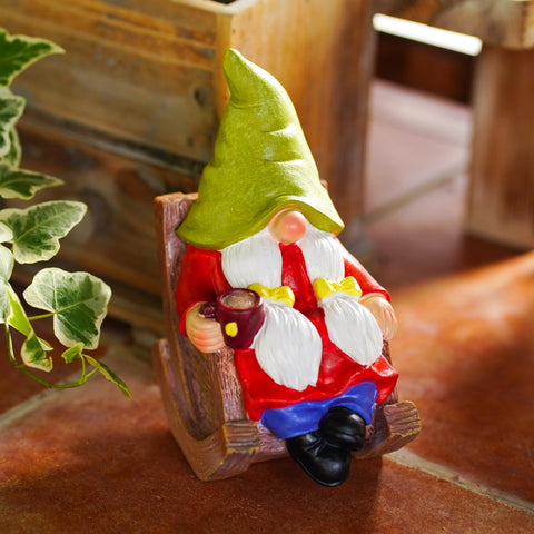 Garden-friendly gnome is weather-resistant for outdoor display across seasons.