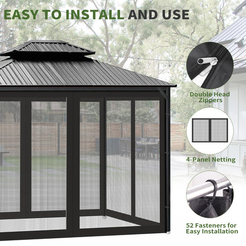 Generic Gazebo Netting fits most 10x12 gazebos, ensuring versatile outdoor setups.