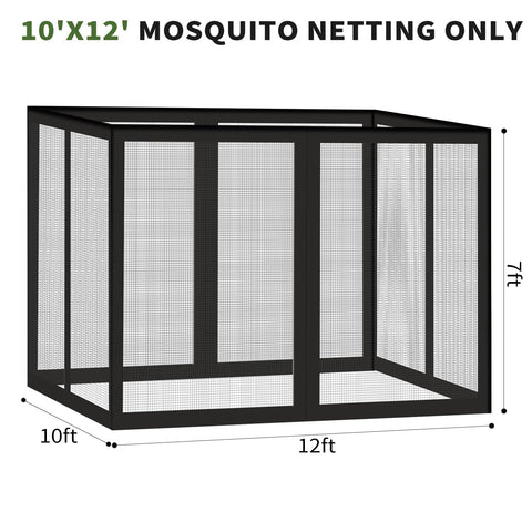 Generic Gazebo Netting four-panel design provides spacious airflow and insect protection.