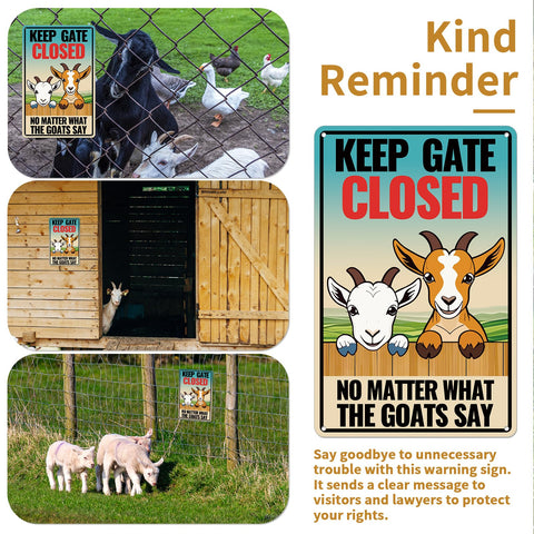 Generic Goat Sign Decor 12x8-inch size fits gates, fences, walls.