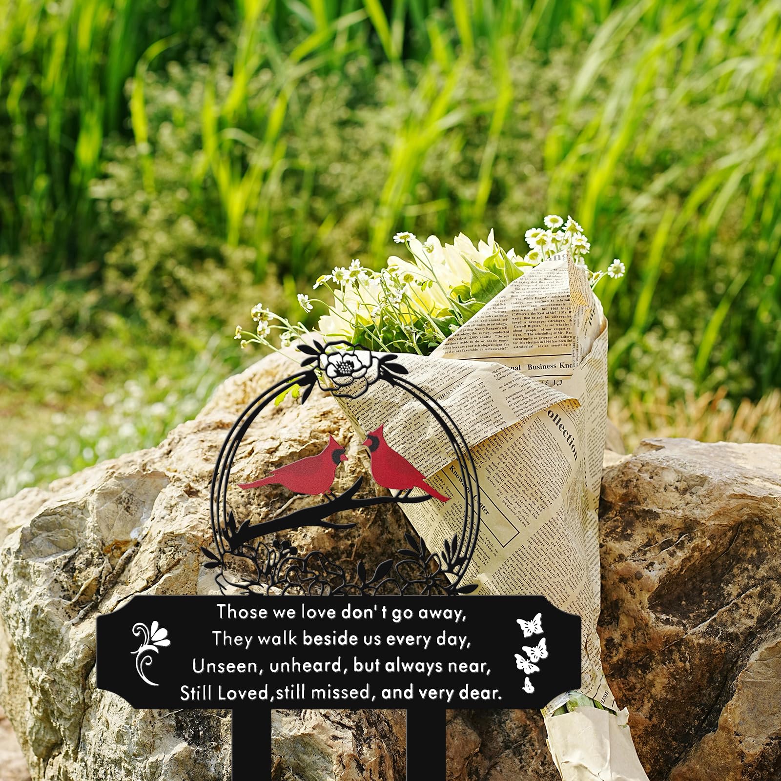 Generic grave marker ornament for garden marks a cherished memory with dignity.