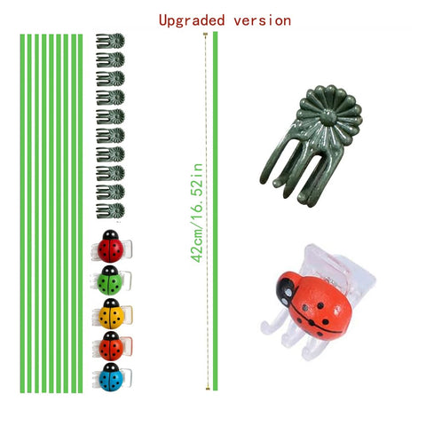 Generic green plant clips secure stems with a gentle grip.