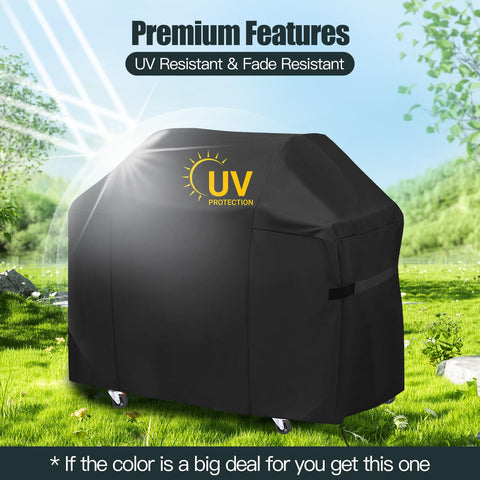 Generic grill cover waterproof coating keeps grill protected after rain.