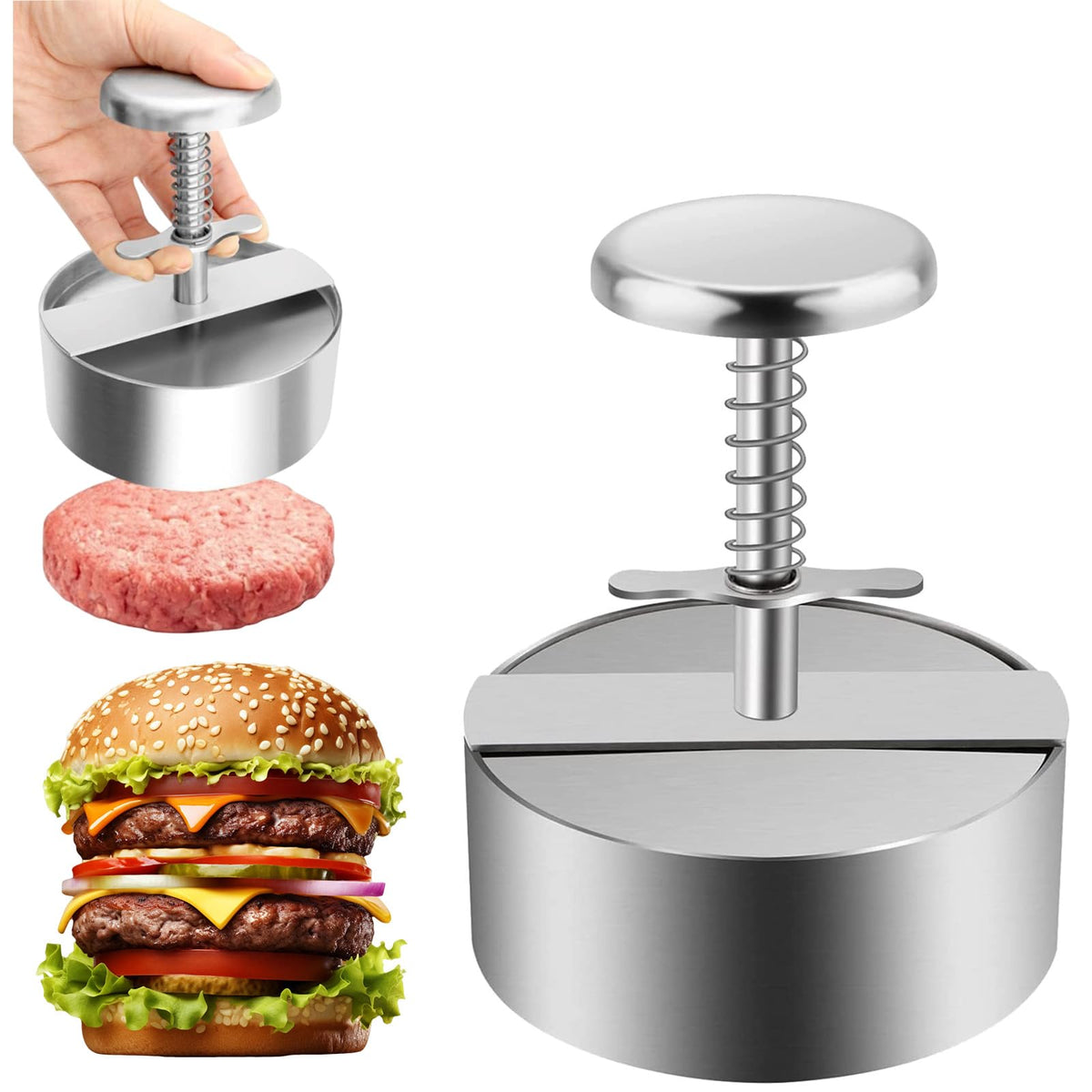 Generic Hamburger Press in 304 stainless steel construction for durable, hygienic patties.