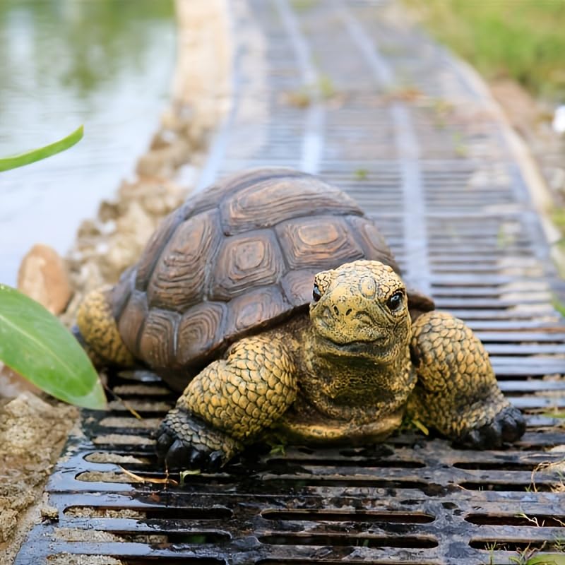 Generic handmade resin turtle sculpture adds unique artistry to courtyards.