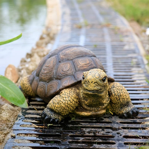 Generic handmade resin turtle sculpture adds unique artistry to courtyards.