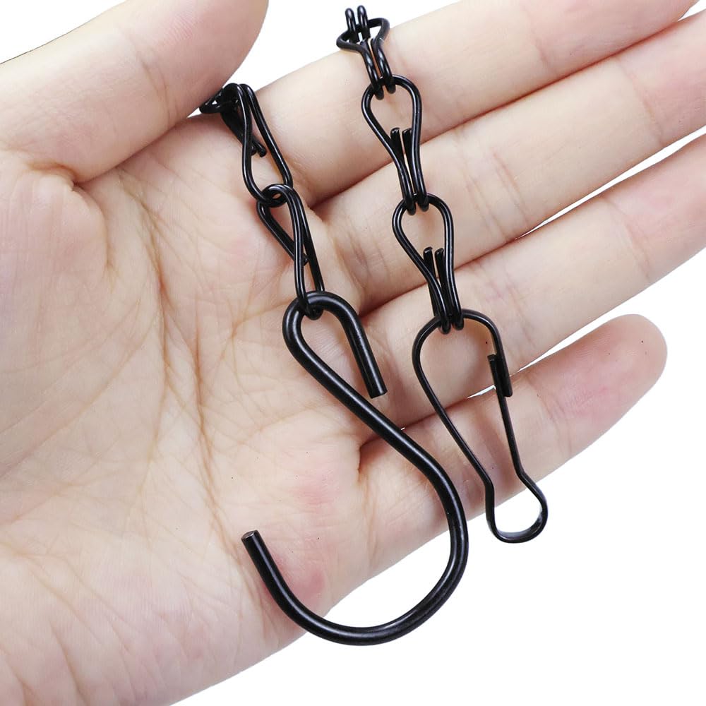 Generic hanging chains 9.5-inch black, sturdy support for indoor or outdoor planters.