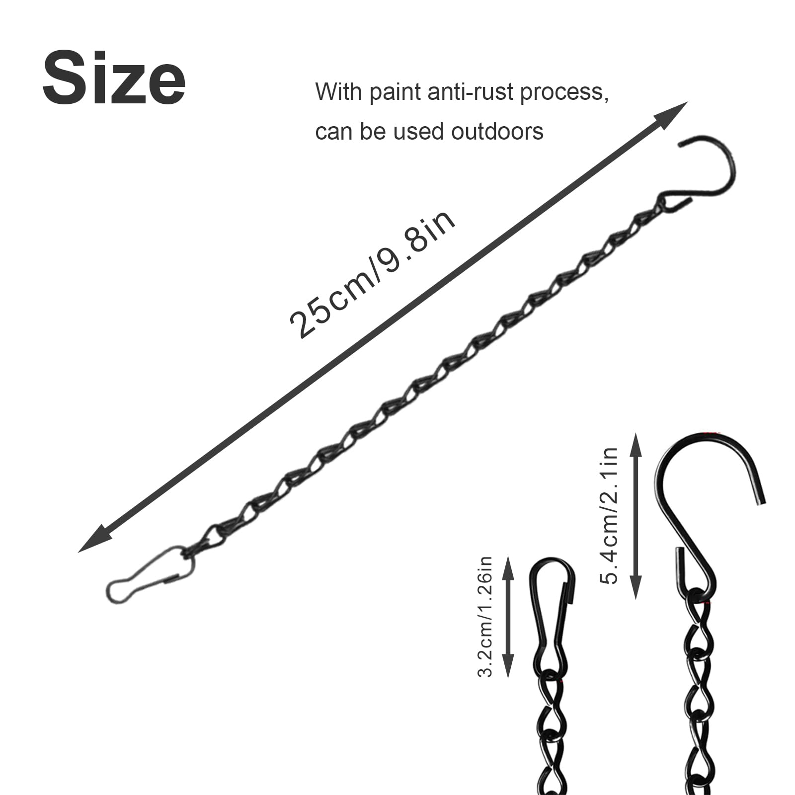 Generic hanging chains during DIY customization inviting color or coating options.
