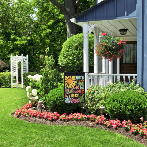 Generic Hate Has No Home Here flag features a colorful design for inclusive messaging