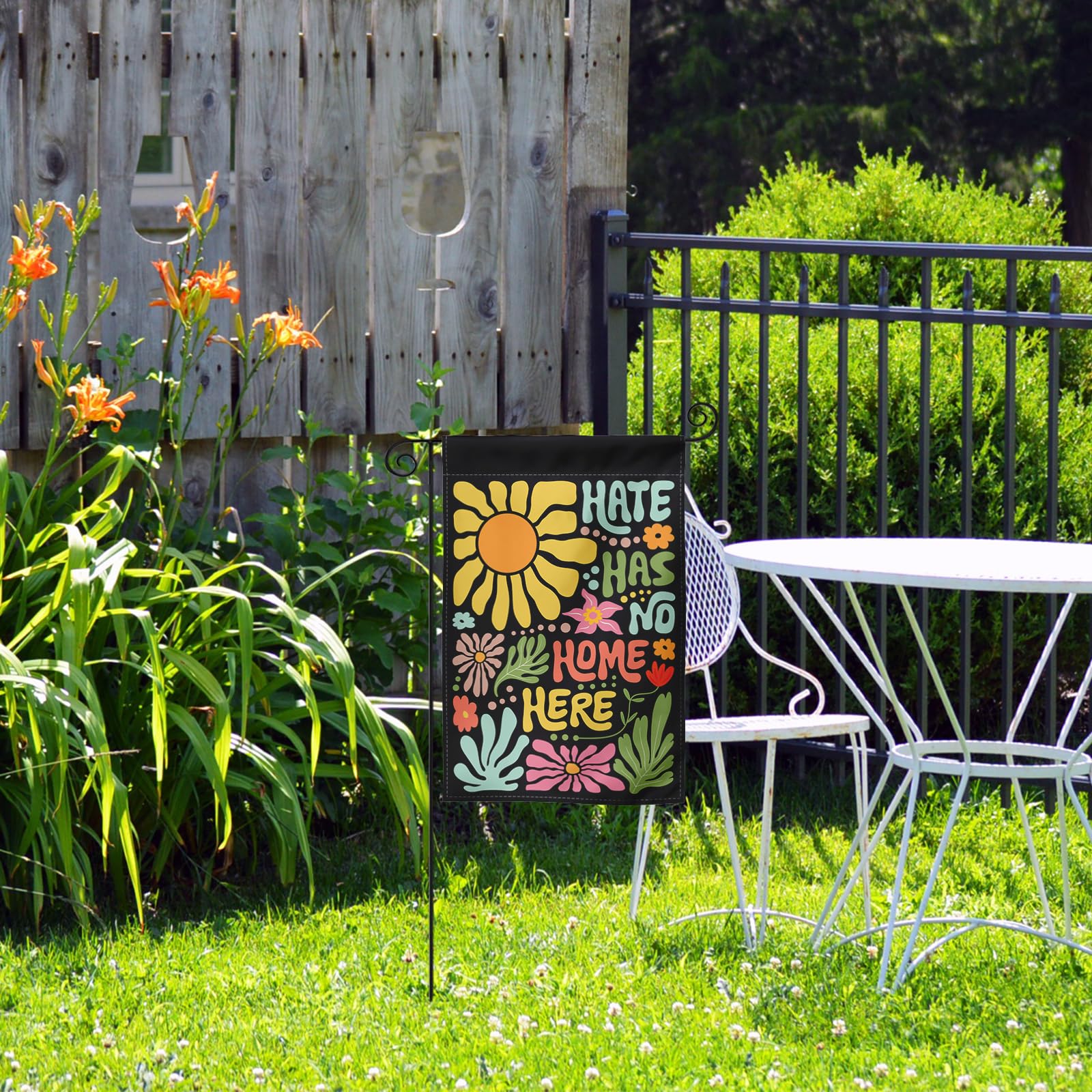 Generic Hate Has No Home Here flag promotes inclusivity as a symbol in community spaces