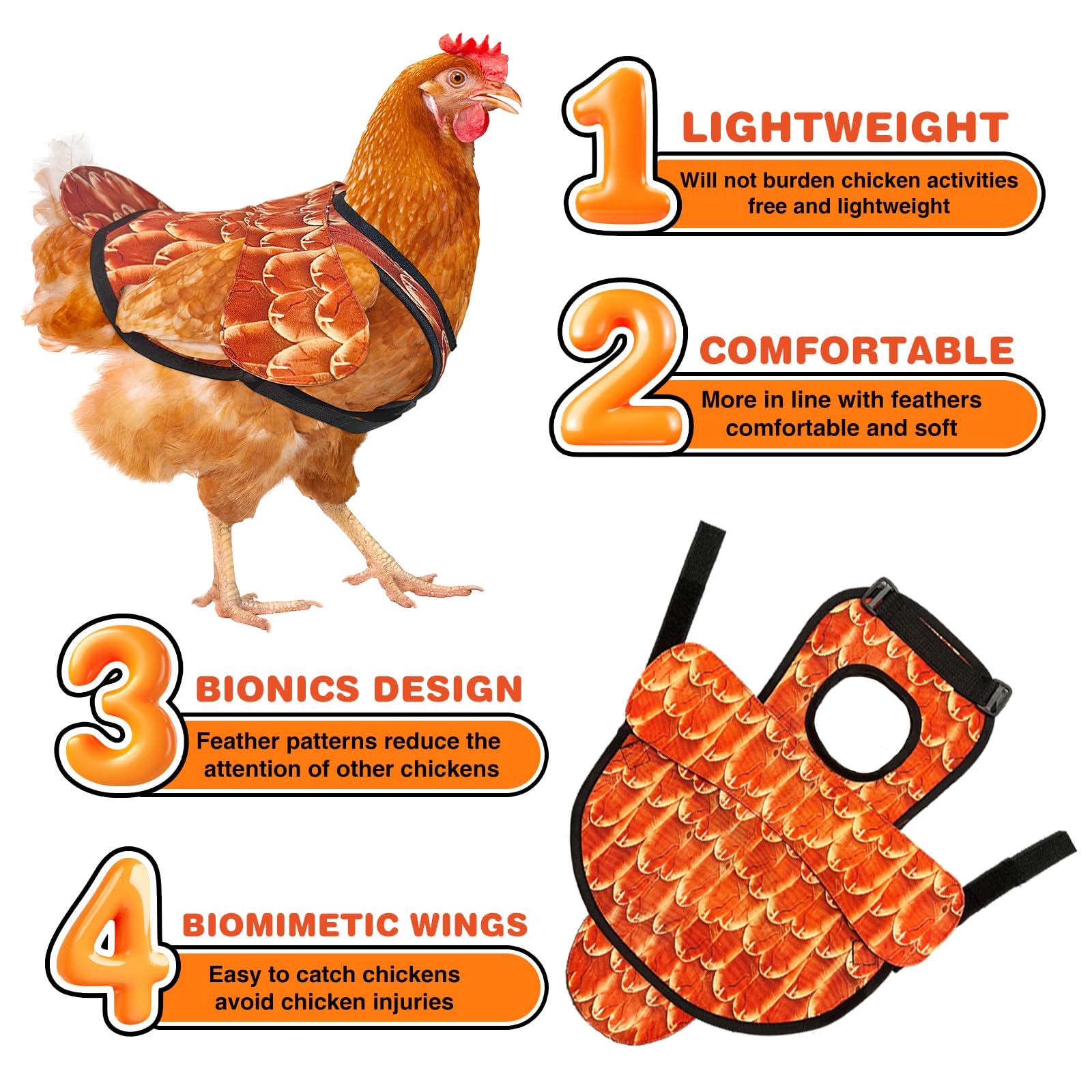 Generic Hen Apron Saddle covers wounded areas to support healing and comfort.
