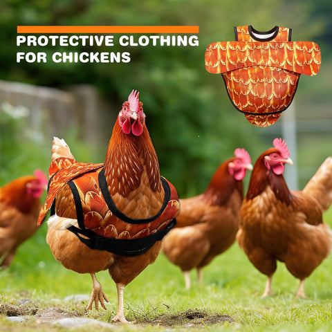 Generic Hen Apron One-size-elastic design fits bantams to large hens securely.