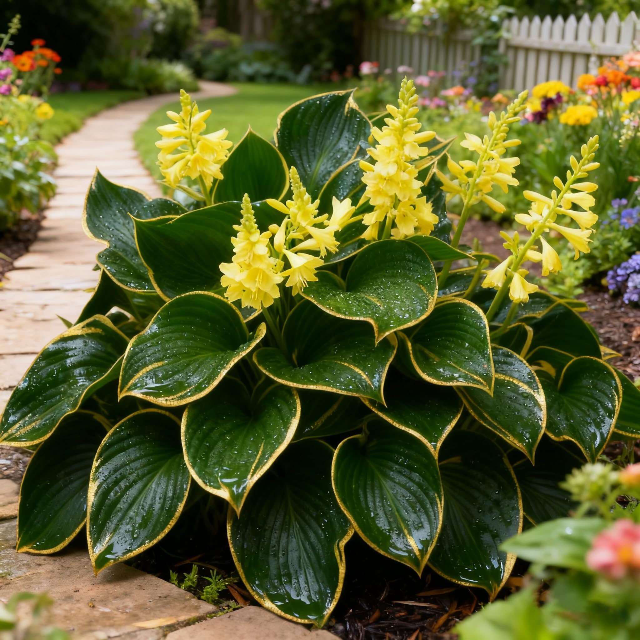 Generic Hosta seeds sprouting into shade garden plants ready for woodland pockets.