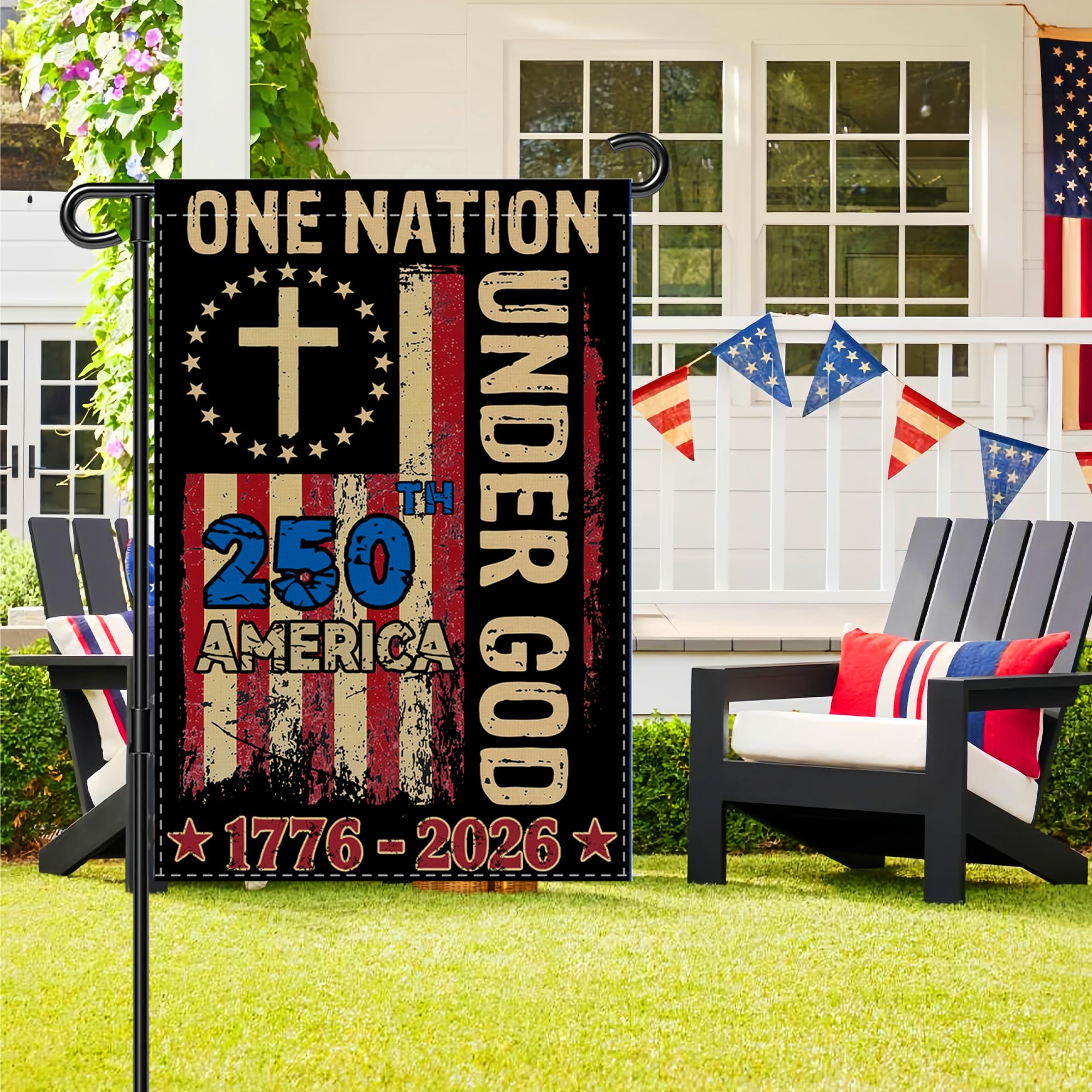 Generic Independence Day flag display idea for seasonal celebrations.
