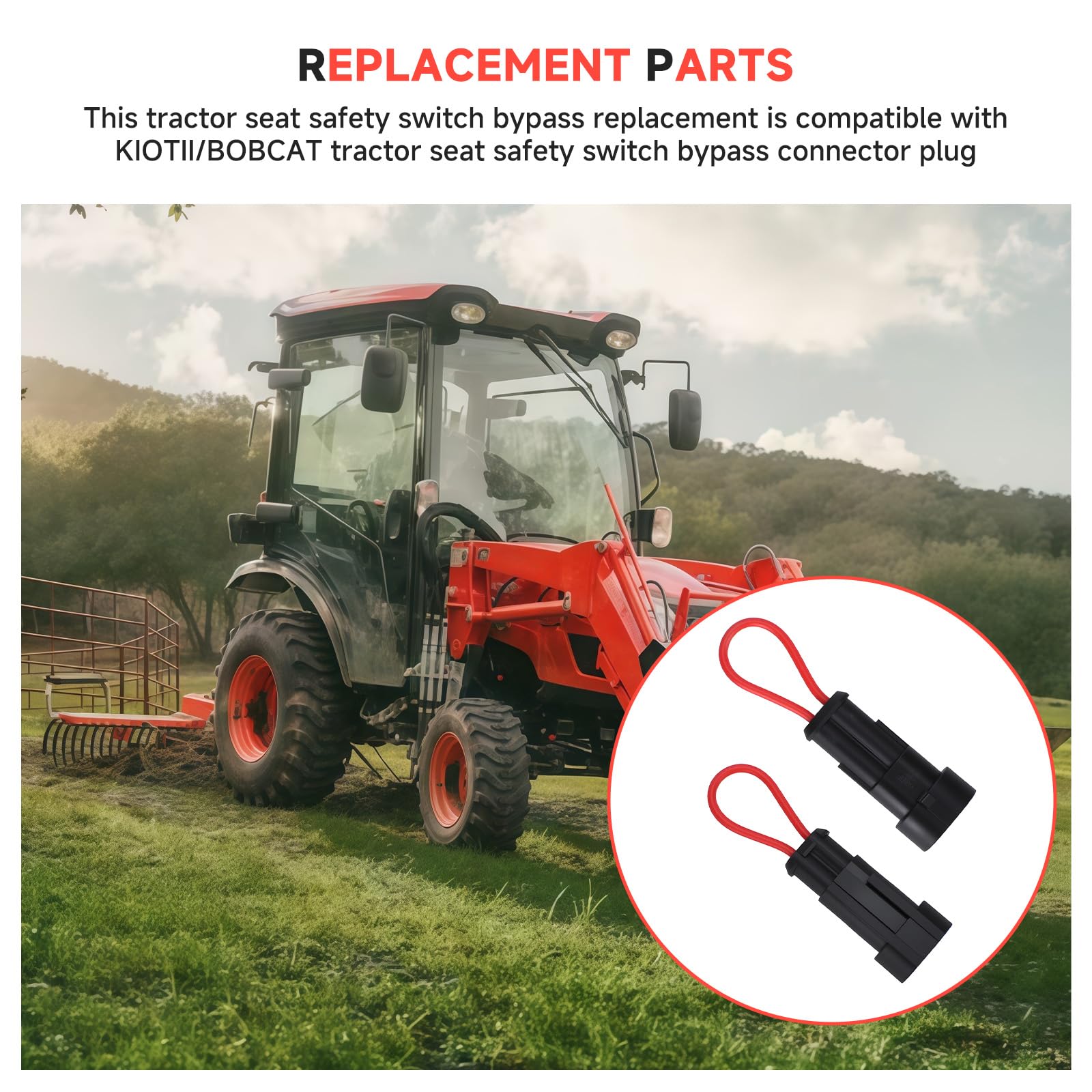 Easy behind-seat installation for temporary seat switch bypass during service.