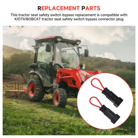 Easy behind-seat installation for temporary seat switch bypass during service.