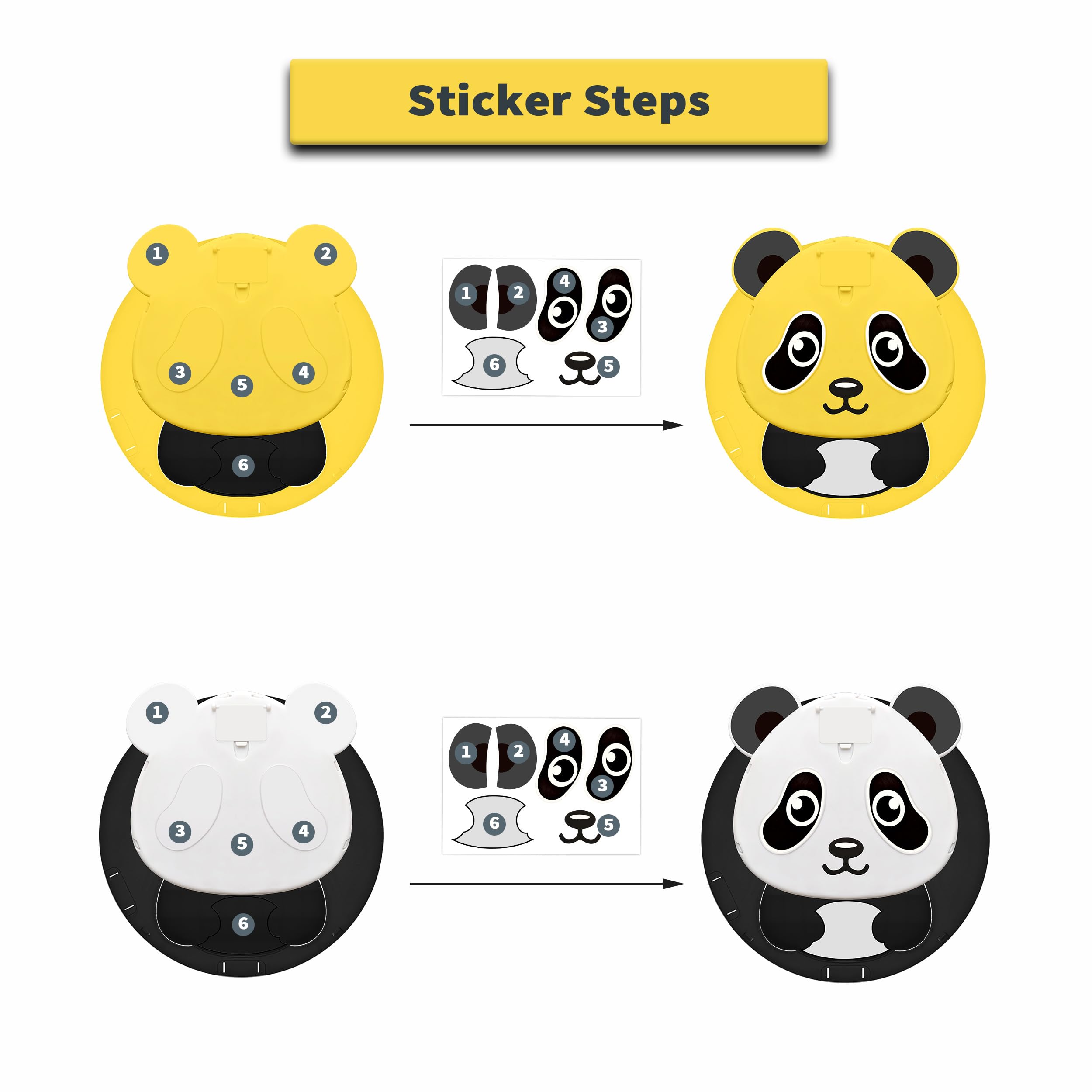 Generic instruction and stickers included to help easy setup.