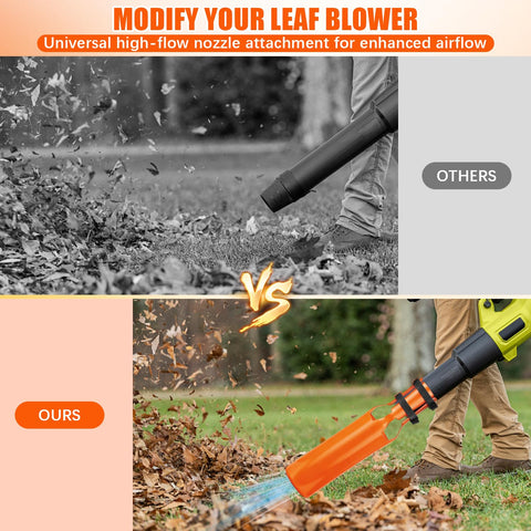 Generic Leaf Blower Air Booster strapped installation shows tool-free setup and quick securing.