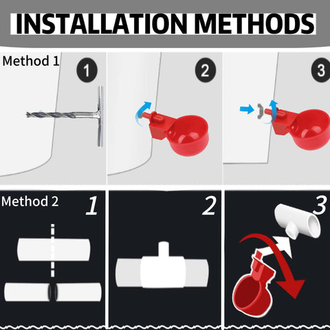 Generic leak-resistant cups and tees prevent drips.