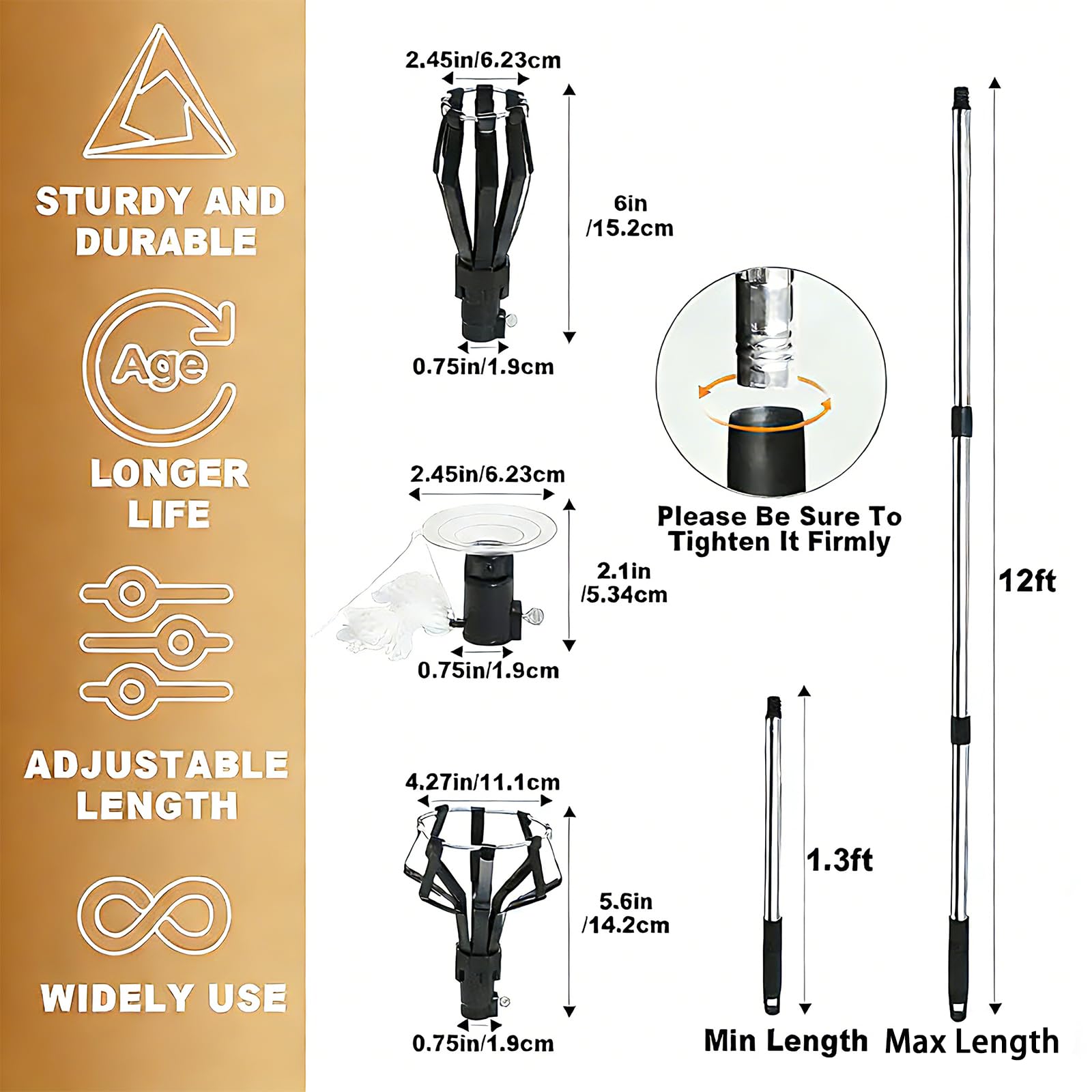 Generic light bulb changer ideal for vaulted ceilings and recessed fixtures.