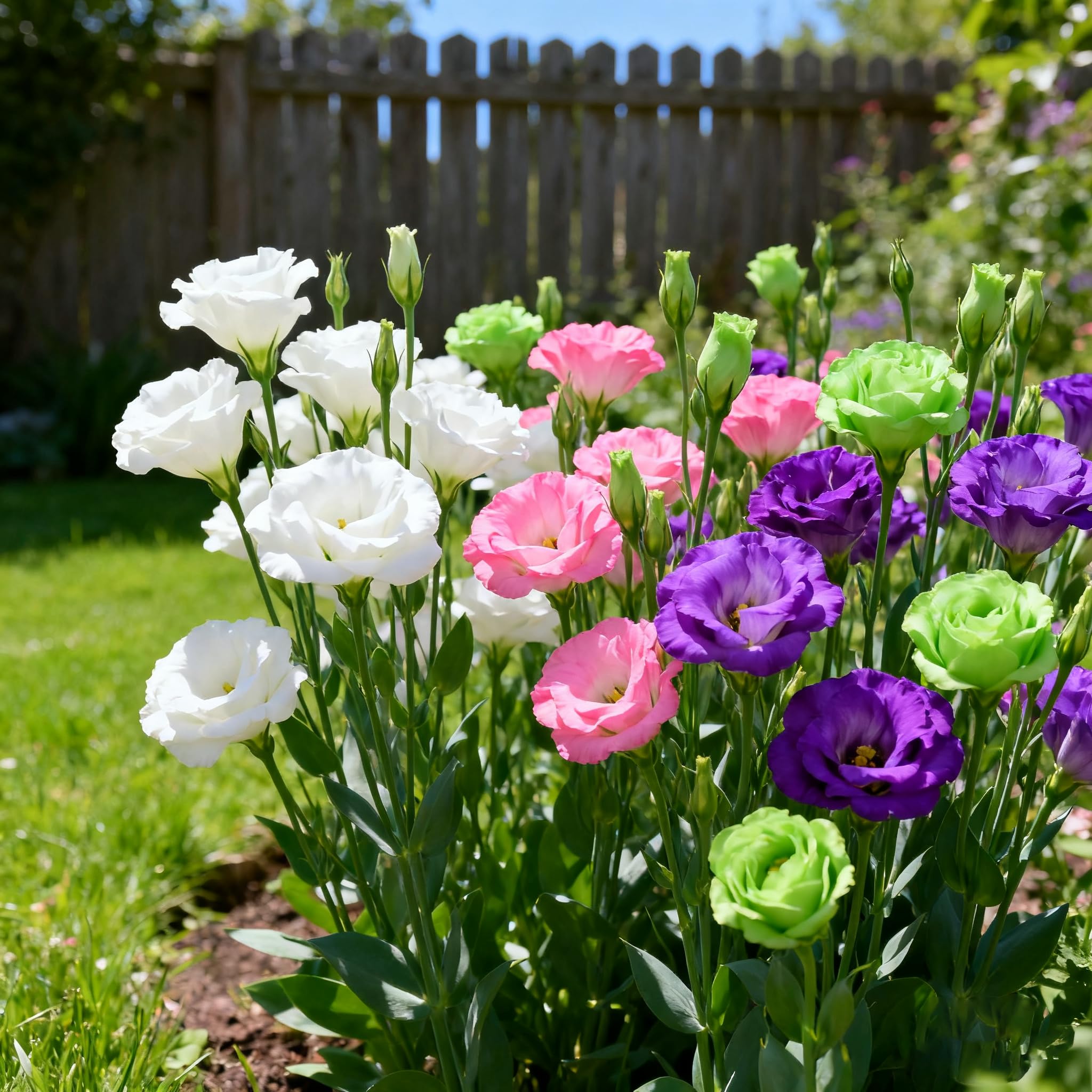 Generic lisianthus seeds rose-like blooms for elegant bouquets.