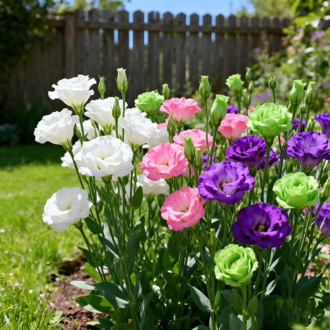 Generic lisianthus seeds rose-like blooms for elegant bouquets.