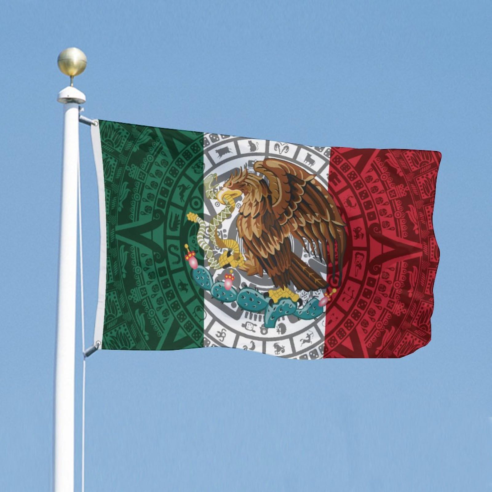 Generic Mexican Flag double-sided design visible from both sides
