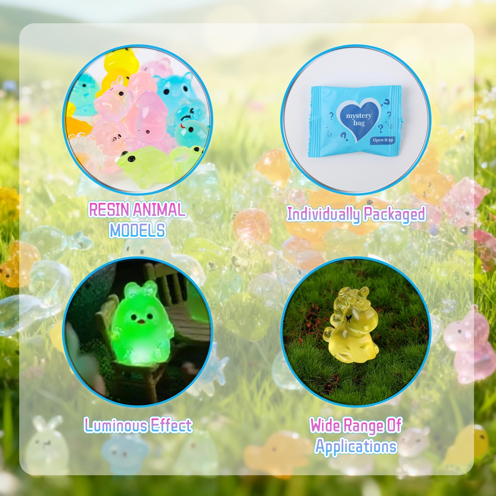 Generic blind bag glow animals arrive in random styles for unboxing delight.