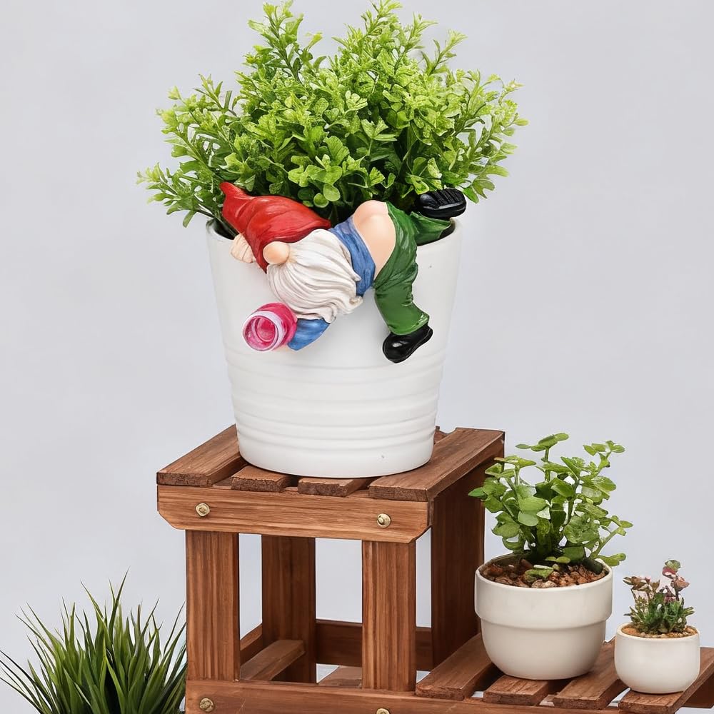 Generic miniature gnome drinking cup design brings whimsy to porches